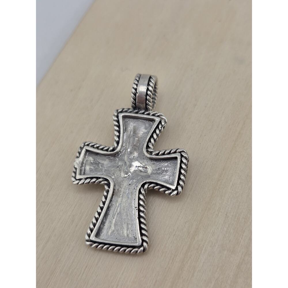 STERLING SILVER 925 Jesus cross pendant marcasite STONES - Picture 6 of 13